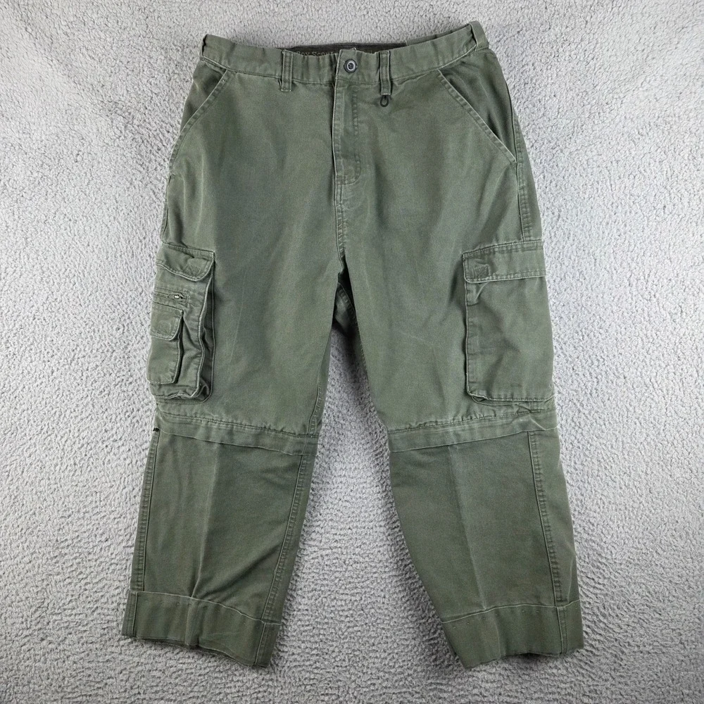 Boy Scouts Pants Youth 34 Green Cargo Convertible Uniform Pant Hemmed 31x23